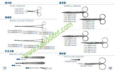 China Towel Forceps / Sponge Holding Forceps / Scalpel Handle / Surgical Scissors for sale