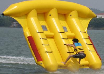 China Yellow Inflatable Flying Fish Boat For Amusement Park Water Game Tube for sale