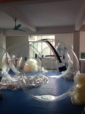 China Transparent Blue handle 3m Inflatable Human Sized Hamster Ball For  Water  Pool for sale