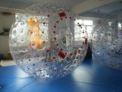 Chine Boule gonflable de PVC Zorb du point rouge 0.8mm, boule humaine gonflable de hamster diamètre de 3m x de 2m à vendre