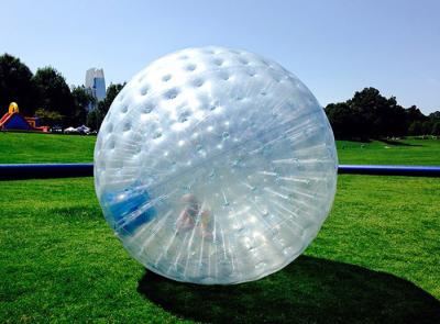 China Transparent 1.0mm TPU  Inflatable Zorb Ball Inflatable Human Hamster Ball 3.0m x 2.0m Dia for sale