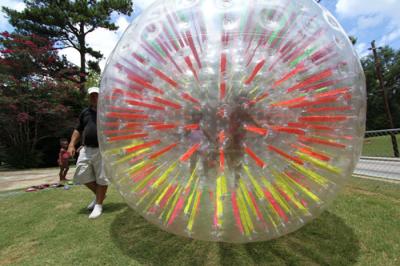 China Customized Red Inflatable Zorb Ball , Inflatable Pool Zorb Hamster Ball for sale