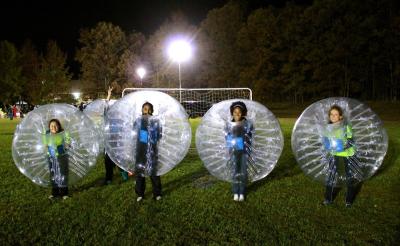China Half Color Tpu Inflatable Human Sized Bubble Soccer Ball With Detachable Strap for sale