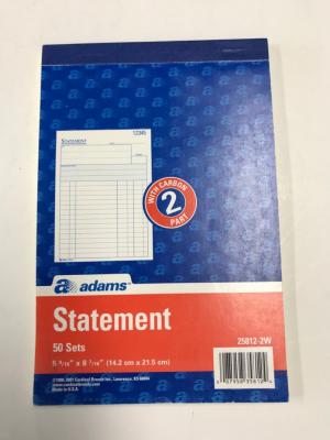 China Statement book Pack 10books Business forms with Logo Printing and Contact Information for sale