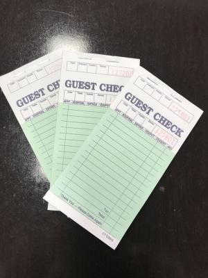 China CT-G3616 English Language US guest check Customized for Bar Transactions for sale