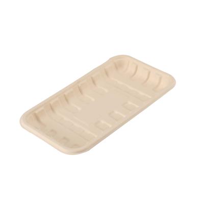 China Customized Natural Rectangular Tray (Fruit And Vegetable Box) Microwave Safe Recyclable Eco Friendly for sale