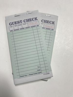 China CT-G7000 Customizable Hotel Guest check with Black Ink Printing and Carbonless Features for sale