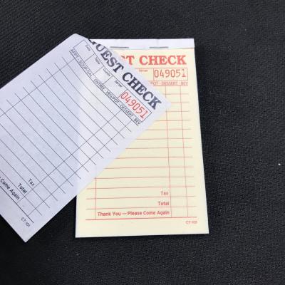China CT-101 Carbonless Numbered restaurant guest check pads for Restaurants Bars and Cafes for sale