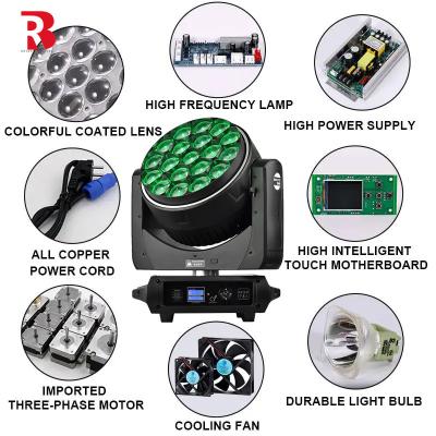 China RGBW 4in1 LED Moving Head Stage Light 19*40W Bee's Eye con anillo LED para fiesta en venta