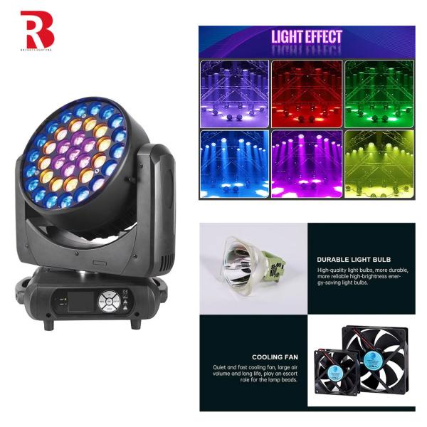 Quality 37*15W LED High Brightness RGBW 4in1 Wash Moving Head Light For Party Concert for sale