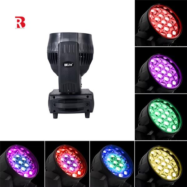 Quality 4 In 1 LED Zoom 19pcs 15W RGBW LED Mini Moving Head Gobo Lights for sale