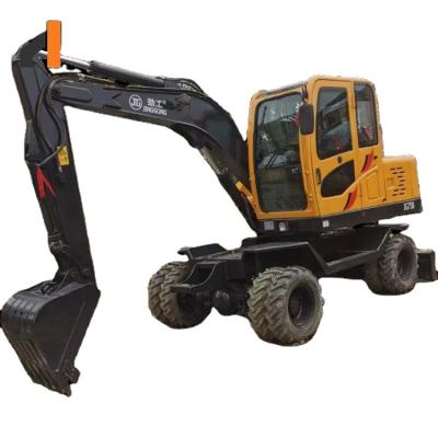 China Jing Gong75S Used Wheel Excavator Fully Hydraulic Configuration Continuously for sale