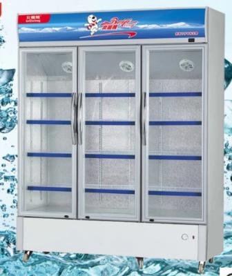 China el congelador vertical de la exhibición 1053L, 500W se levanta el congelador en venta