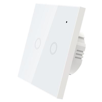 China Smart Wifi Wall Touch Switch 2 Gang Alexa Compatible Light Switches for sale