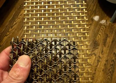 China Sgs Ss304 Architectural Woven Wire Mesh In Rolls Antique Brass Plated for sale