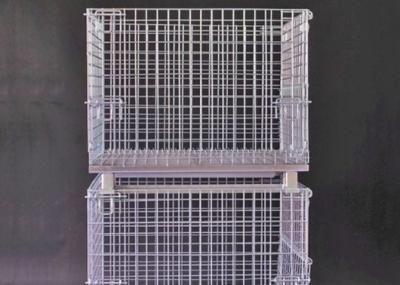 China Rigid Foldable Wire Mesh Container Collapsible Steel Metal Basket For Storage for sale