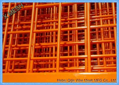 China Orange Wire Mesh Fence Panels , Secure Temporary Fencing For Construction Site  for sale