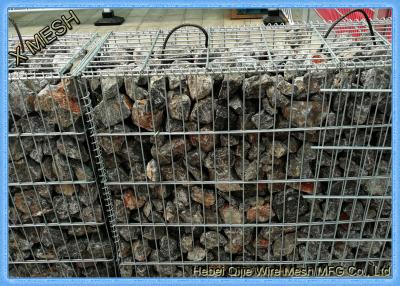 China Zinc Coated Welded Gabion Baskets , Stone Filled Wire Cages Square /  Rectangular Hole for sale