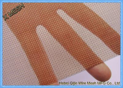 China Pure Copper Metal Wire Mesh Sheets Square Hole Bending Selvage For Shielding for sale