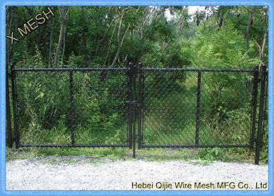 China Woven Vinyl Coated Chain Link Fence Gate With Galvanized Steel Wire Fit Backyards for sale