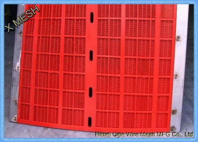 China Round Hole Mining Screen Mesh Polyurethane Material Red Color For Cement Plants for sale