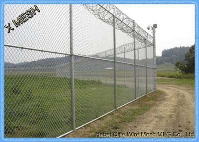 China Plain Weave Metal Chain Link Fence Screen PVC Coated 8 Gauge Galvanised Chain Link Fencing for sale