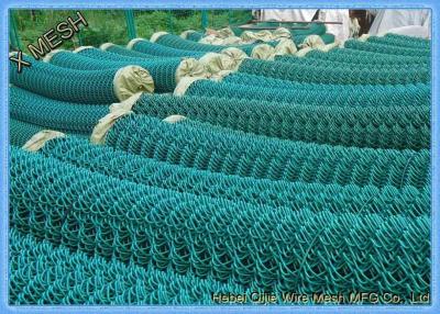 China Q195 Hot Dipped Galvanized Iron Green Chain Link Fence Panels 10m / 15m Length for sale