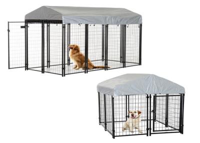 China Galvanized Double Dog Kennel Panels , Dog Run Panels Outdoor Large Size for sale