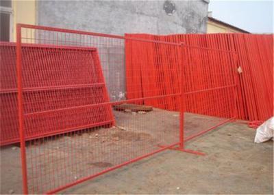 China Red Temporary Mesh Fencing With Plastic Feet And Iron Feet For Construction Site for sale