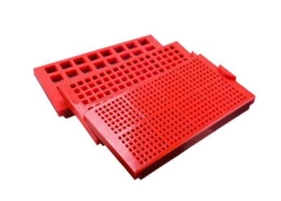 China Red / Orange Color Moulded Polyurethane Screens Mining Application Vibration Screen for sale