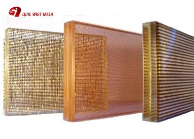 China Architectural Decorative Woven Glass Laminated Metal Mesh 300 × 300mm for sale