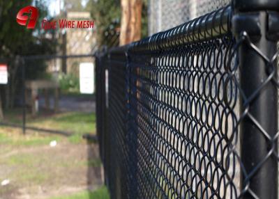 China Hot Dipped Galvanized Chain Link Fence Fabric 6 Foot Black Color 9 Gauge for sale