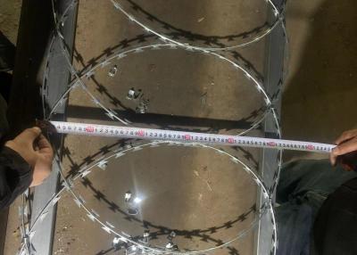 China 500mm Coil Diameter Flat Rape Coils Razor Wire To Security Fence for sale