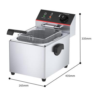 China Commercial Snack Frying Machines 8L Electric Chicken Deep Fryer with 1 Tank 1 Basket for sale