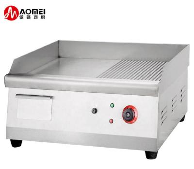 China 2.5KW Electric Contact Grill for Stainless Steel Half-Grooved Counter Top Griddle for sale
