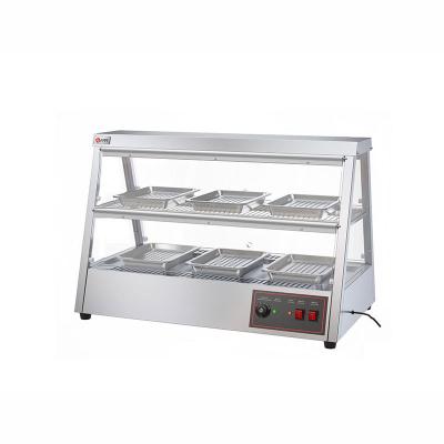 China 43KG Stainless Steel Food Display Warmer Showcase 1.6KW Electric Hot Food Warmer for sale