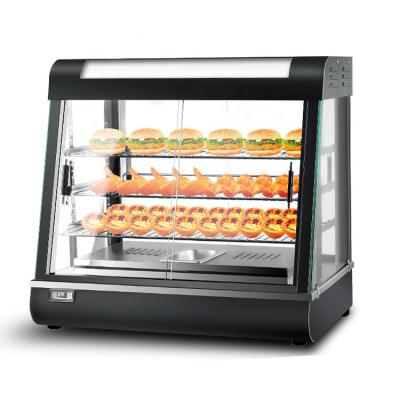 China Electric Countertop Glass Food Warmer Display Showcase 3 Layers Table Top Power Source for sale