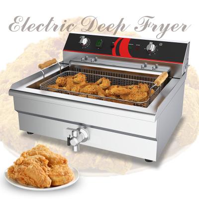 China TEF-201 20l Stainless Steel Electric Countertop Deep Fryer Single Tank for Restaurant for sale
