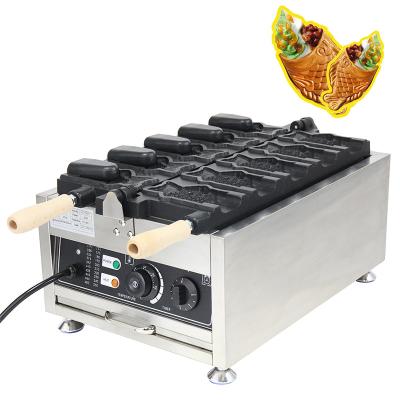 China Electric Japanese Snack Machine for 5pcs Taiyaki Fish Waffle Maker and Ice Cream Cone for sale