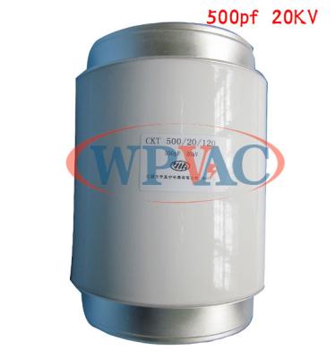 China De kleine Grootte bevestigde Ceramische Vacuümcondensator CKT500/20/120 500pf 20KV sparen Ruimte Te koop