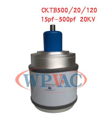 China Condensador variable 15~500pf 20KV del pequeño vacío para la máquina de madera de la calefacción del HF en venta