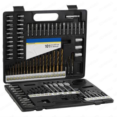 China 101pcs Metal Case Packaging Drill Bit Set with Masonry Drill Bit and SCREWDRIVER BITS for sale
