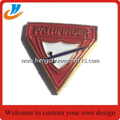 China Custom company logo design badge pin with button pin pantone color for sale