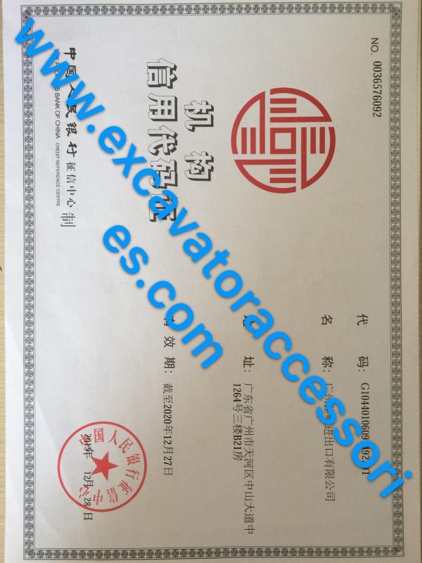 Institutional Credit Certificate - GUANGZHOU JIAJUE TRADING CO.,LTD