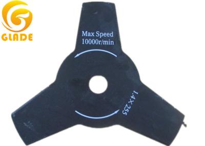 China 3 Teeth Petrol Brush Cutter Parts Grass Trimmer Blade 25.5mm Inside Dia 10000r/min for sale