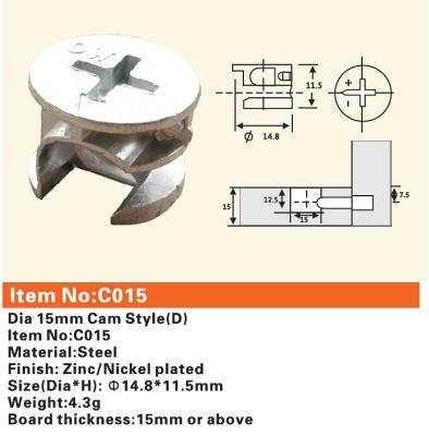 China C015   Furniture connecting fittings:Cam connectors for sale