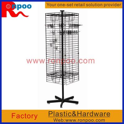 China Wire Store Display Racks,Counter Top Spinner Display Rack,Rotating Display Rack with Pegs,Grocery Food Rack for sale