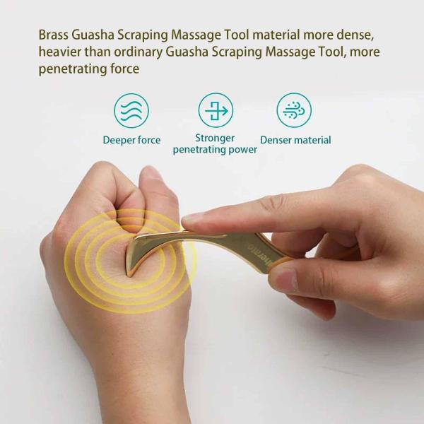 Quality Brass Gua Sha Muscle Massage Scraper Tool Back Leg Arm Acupoints Soft Tissue for sale