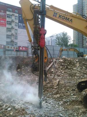 China Excavator Mounted Hard 12 M Rock Drilling Rig for sale