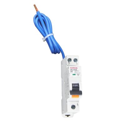 China VKL003 Mini RCBO Residual Current Operated Circuit Breaker With Over Current Protection 1P+N RCBO Type B In AC240V for sale